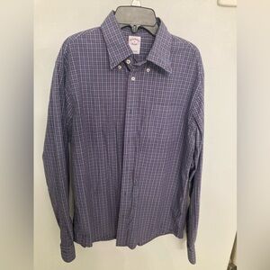 Brooks Brothers Navy and White Plaid Shirt